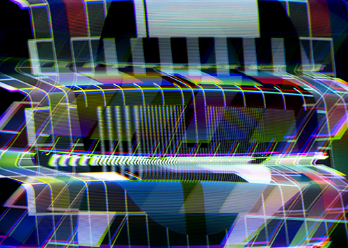 PAL color bars electromagnetically manipulated on the CRT Flux Phaser.