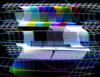 Telefunken color bars electromagnetically manipulated on the CRT Flux Phaser.