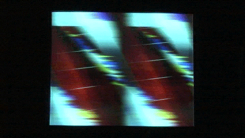 Colorful imagery generated by a video synthesizer.