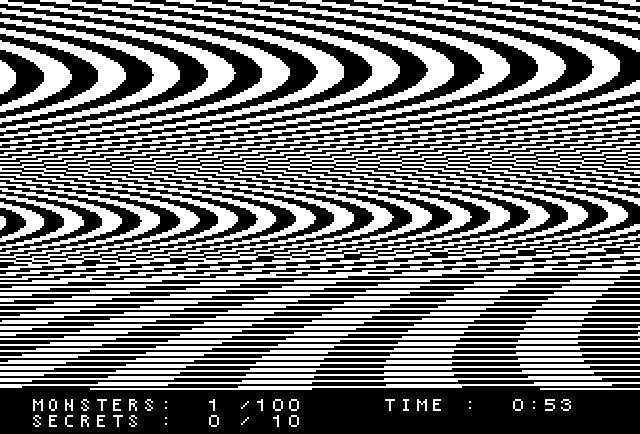 Glitched black and white imagery creating a striped patterning.