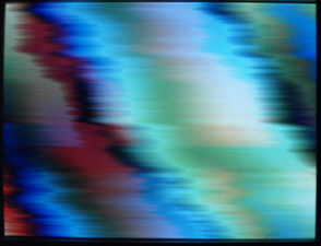 Colorful imagery generated by a video synthesizer.