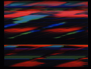 Abstract imagery generated by a video synthesizer.