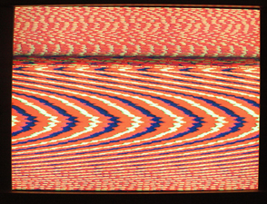 Abstract imagery generated by a video synthesizer.