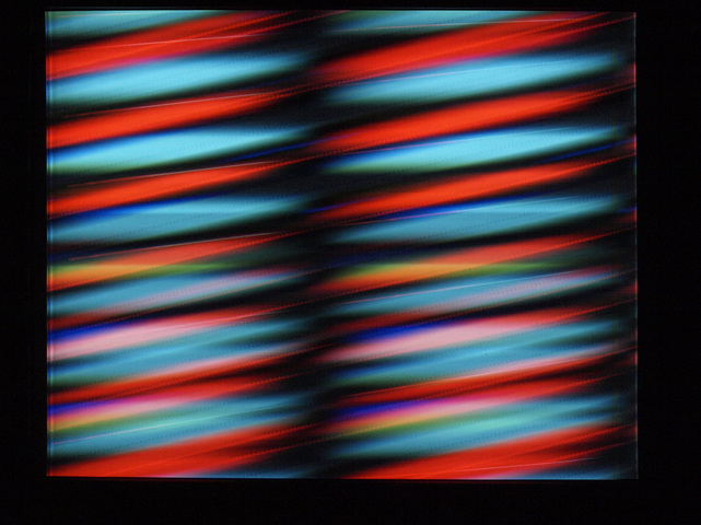 Abstract imagery generated by a video synthesizer.